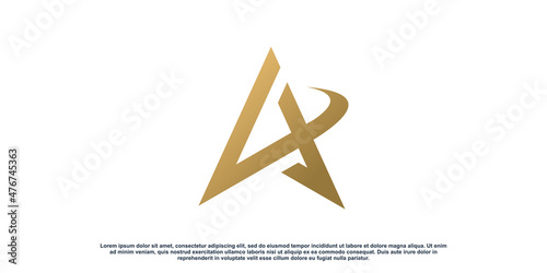 Letter logo A with arrow style Premium Vector