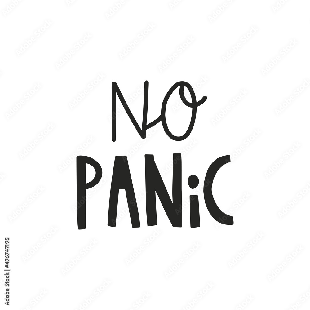 vector cute hand lettering no panic text vector cute hand lettering no panic text