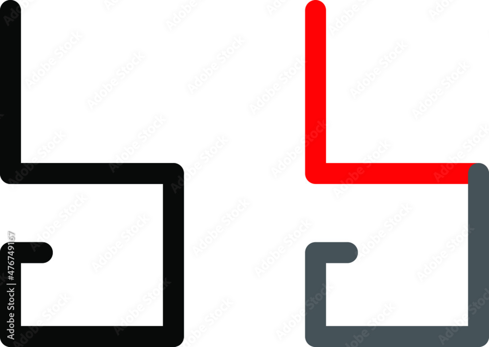 Logo with Letter B and J in Red Gray and Black