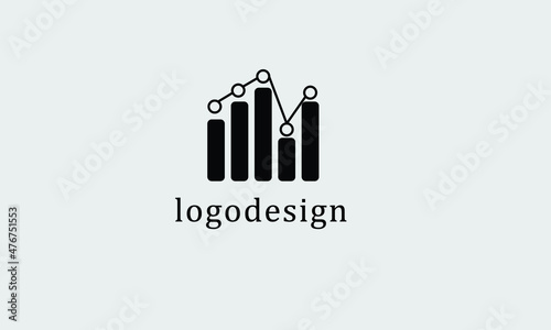 Analyst graph flat icon vector logo design