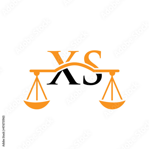 Law Firm Letter XS Logo Design. Lawyer, Justice, Law Attorney, Legal, Lawyer Service, Law Office, Scale, Law firm, Attorney Corporate Business XS Initial Letter Logo Template