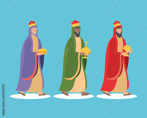 three ephiphany manger characters photo