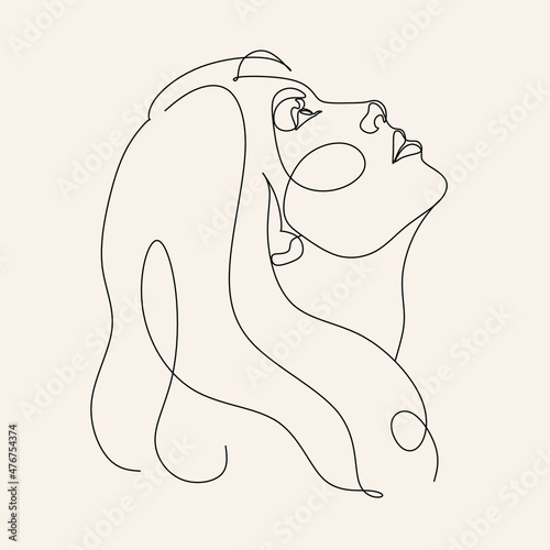 Woman Line Art drawing Vector 