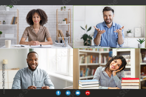 Study remotely with teacher or tutor, work conference and business meeting online