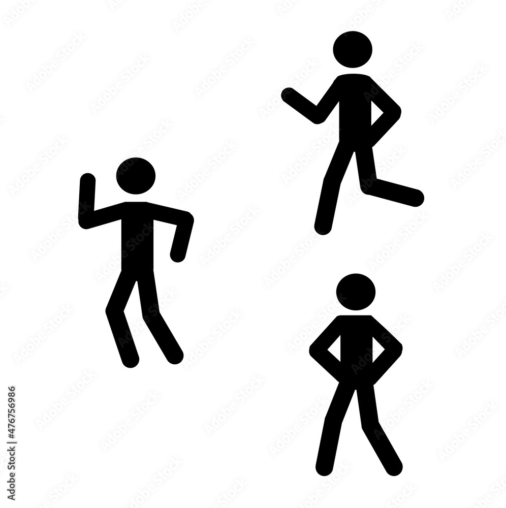 a man in different poses, a human figure isolated on a white background, a pictogram a man in different poses, a human figure isolated on a white background, a pictogram