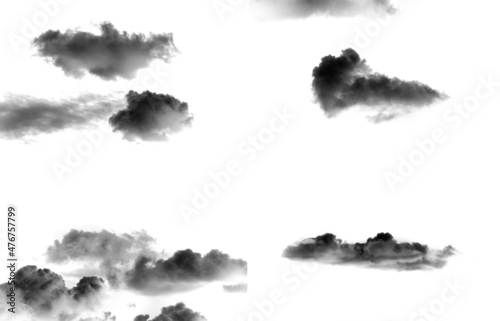 Designer Photography. Sky and clouds isolated on black backgroun