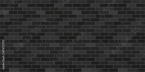 Seamless Dark Brick Wall Texture Decorative Background Vector Illustration