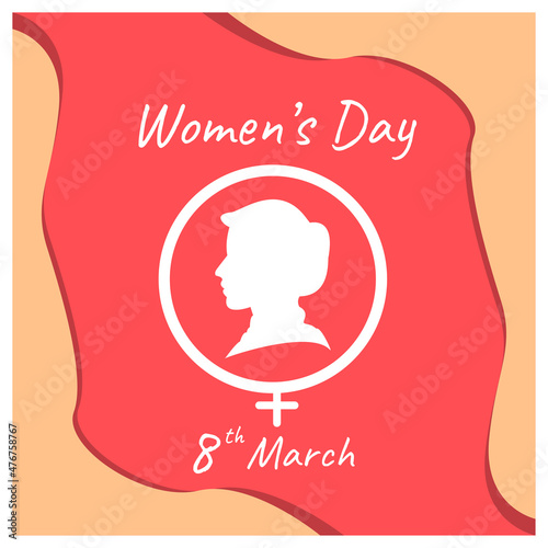 8 march international women's day vector illustration concept, woman head illustration from side view happy women's day, can use for, landing page, template, ui, web, mobile app, poster, banner