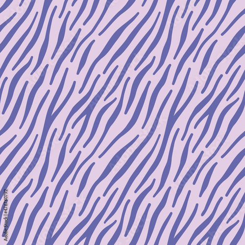 Zebra skin seamless pattern vector. The trending color of 2022 is very peri. Safari style. Abstract background