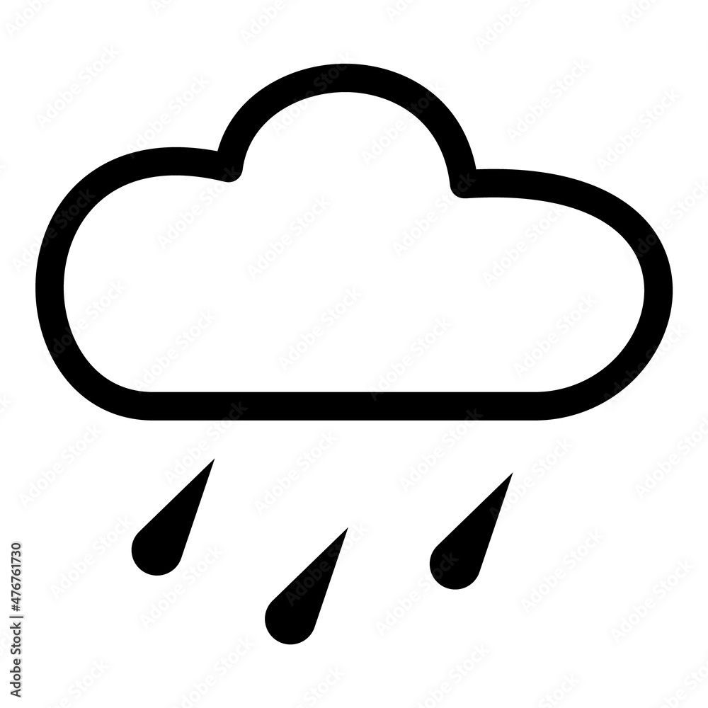 Rain Cloud Flat Icon Isolated On White Background Rain Cloud Flat Icon Isolated On White Background