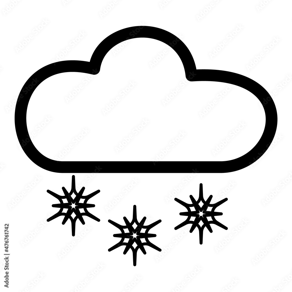 Snow And Cloud Flat Icon Isolated On White Background Snow And Cloud Flat Icon Isolated On White Background