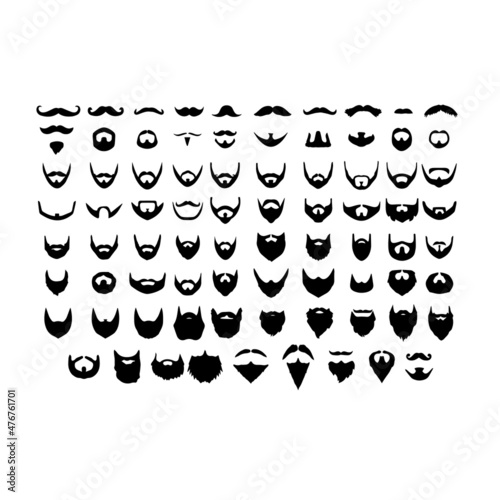 silhouette beard sets illustration design