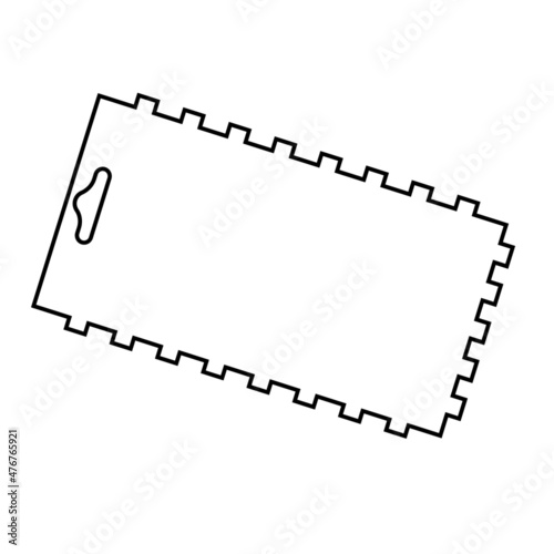 Freehand sketchy line art of spatula silhouette. Construction and finishing tool. Isolated vector illustration.