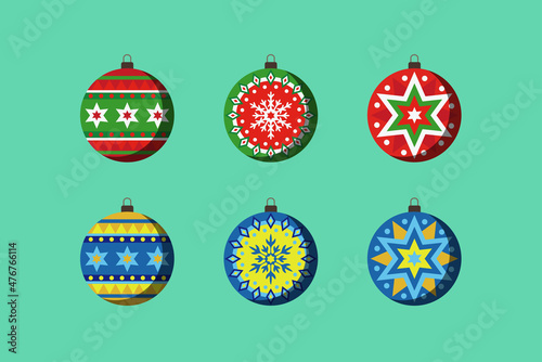 set of christmas balls