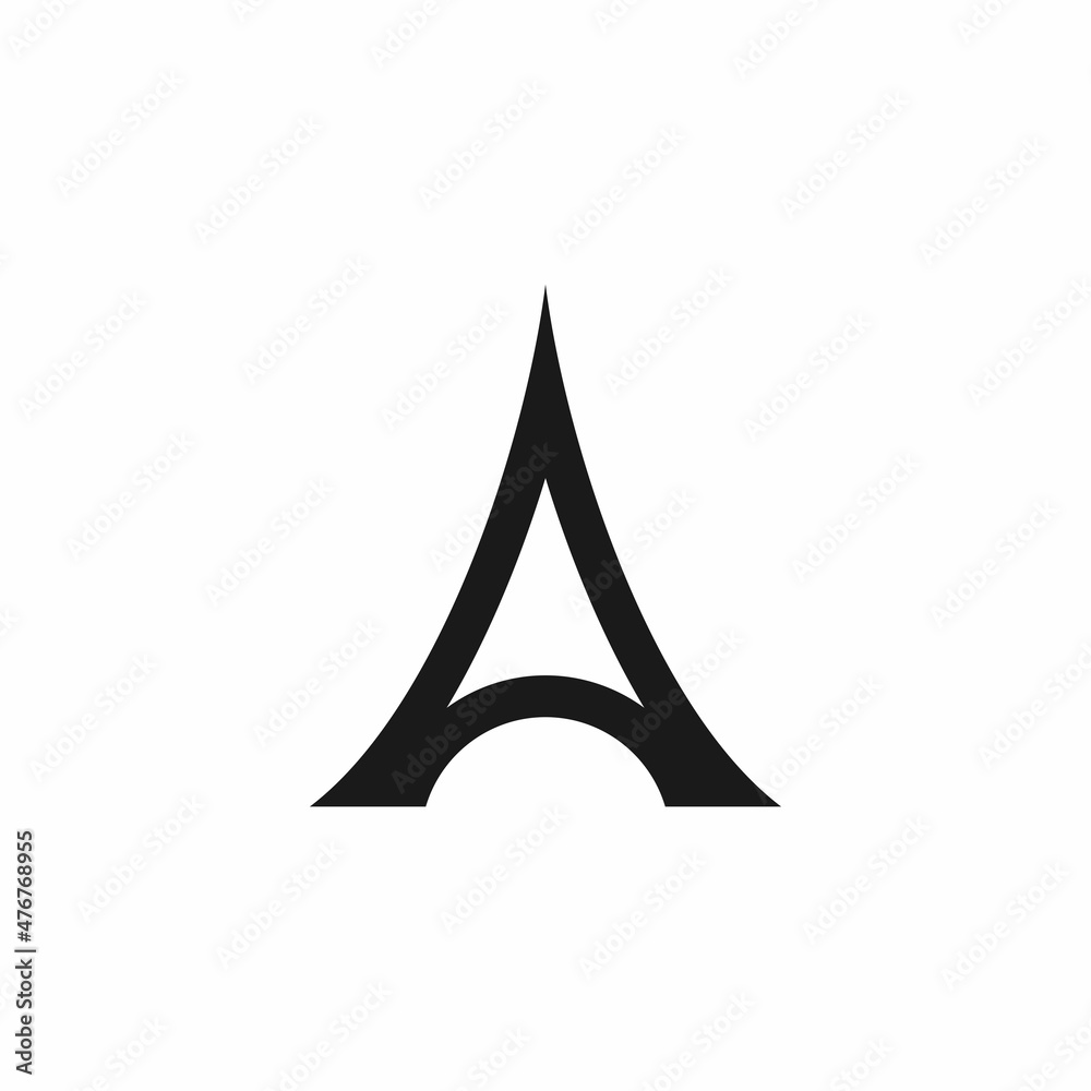 Fototapeta premium Paris Eiffel Tower Initials A Logo design