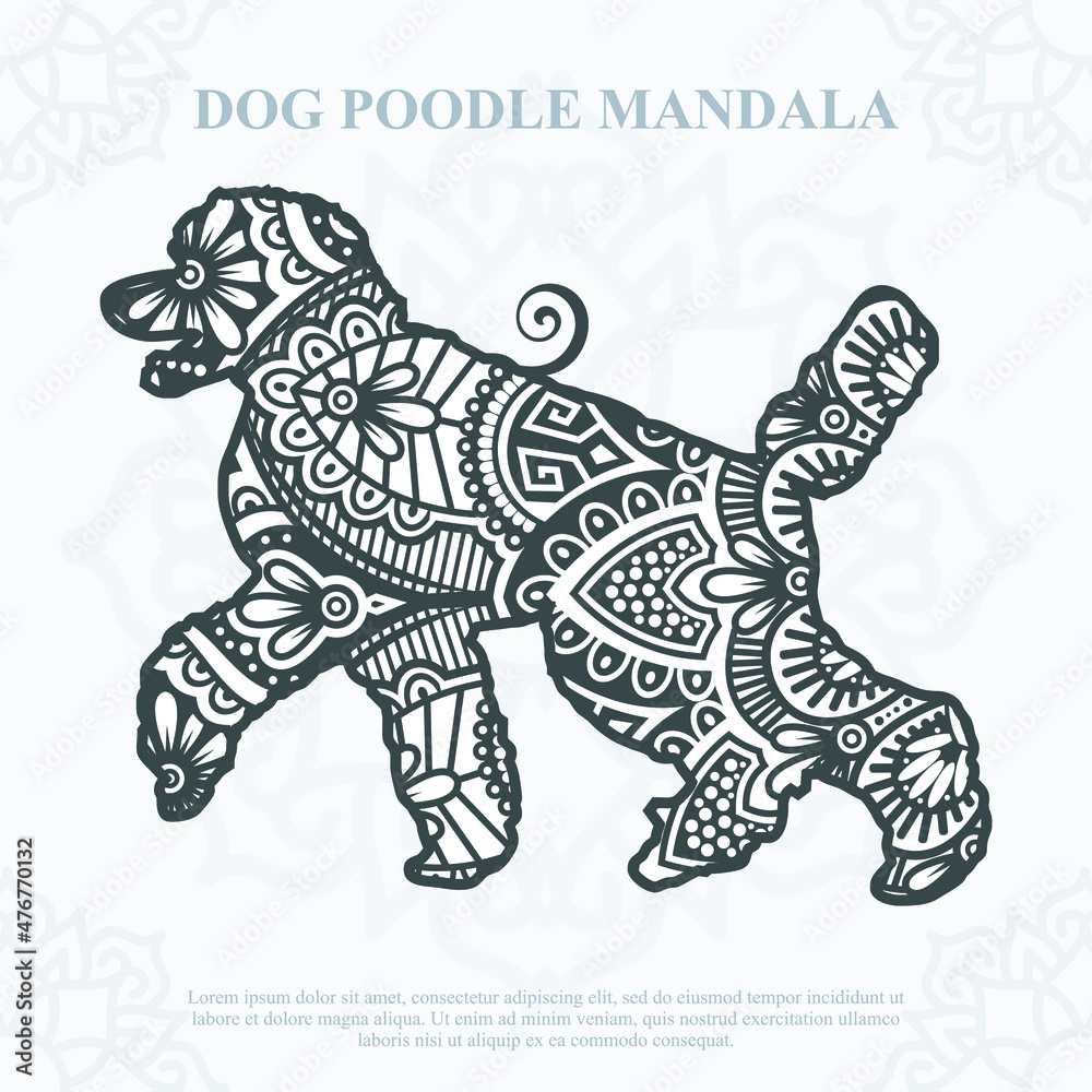 Dog Poodle Mandala. Boho Style elements. vector illustration. Dog Poodle Mandala. Boho Style elements. vector illustration.