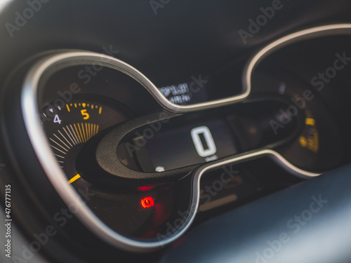 car dashboard with speedometer