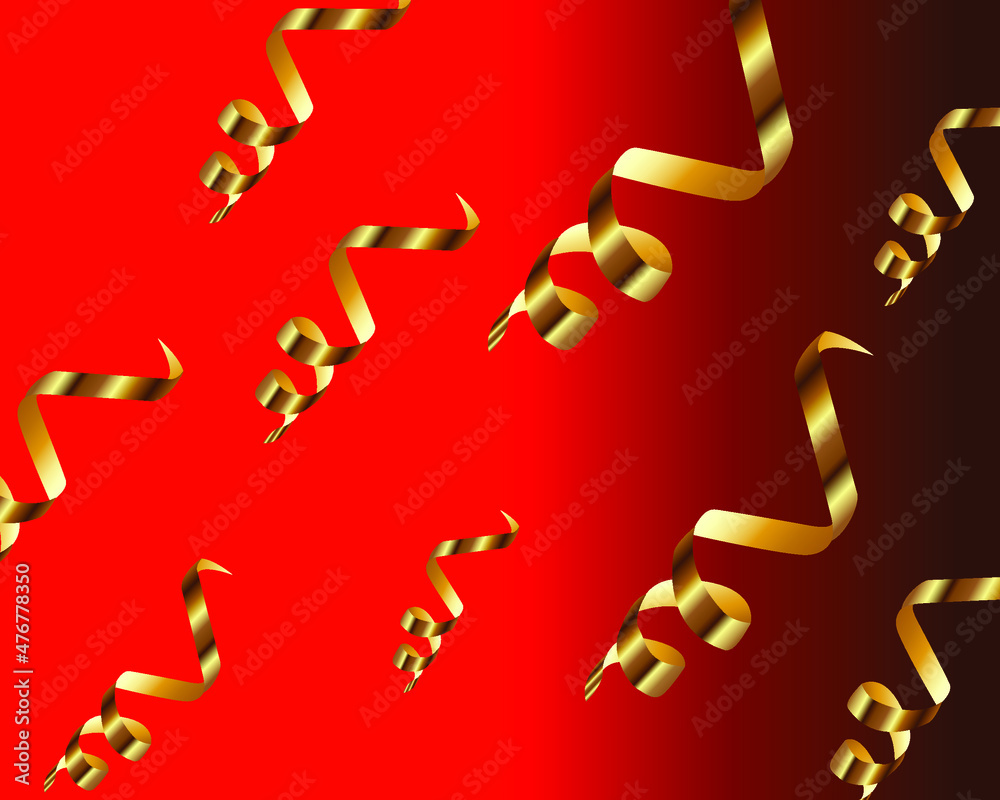 Fototapeta premium Festive serpentine flies on a red background