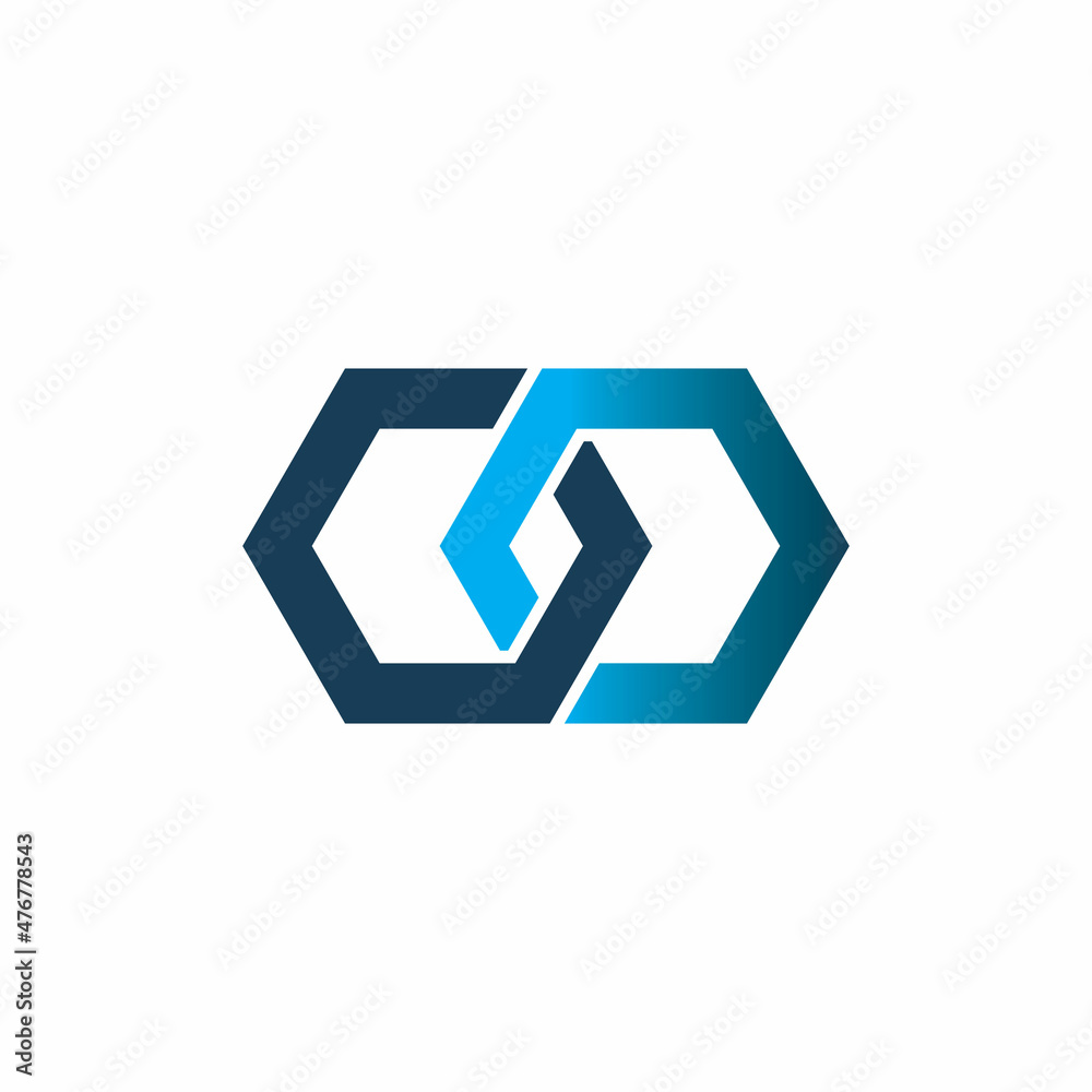 infinity hexagon color line chain logo design infinity hexagon color line chain logo design