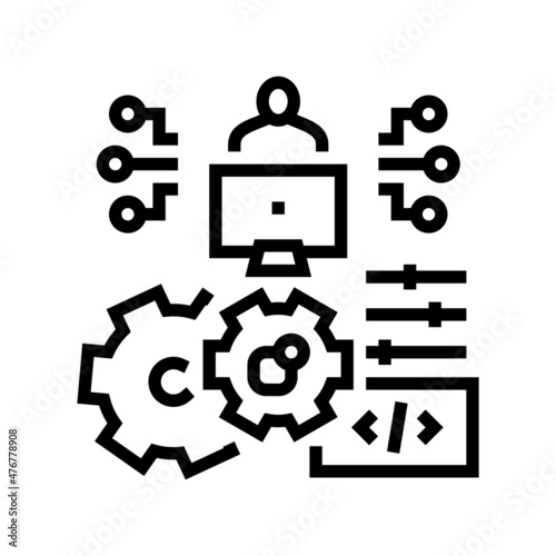 development erp software line icon vector. development erp software sign. isolated contour symbol black illustration