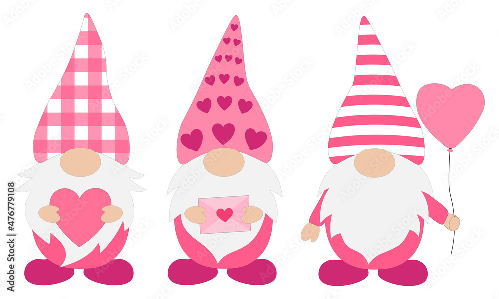 Valentine's day Gnomes vector illustration