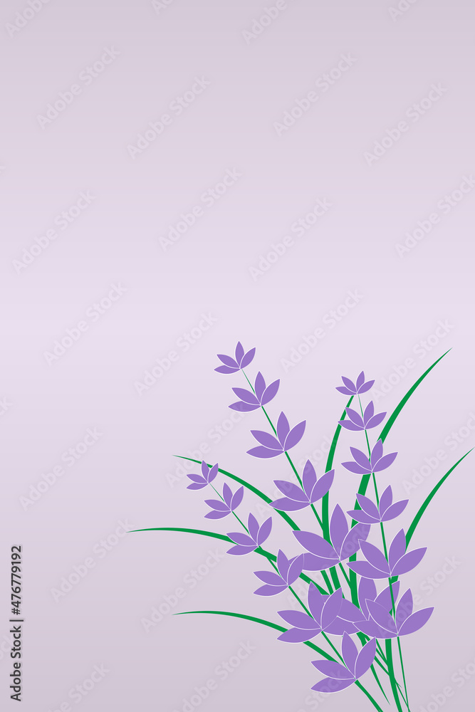 Obraz premium Light background with lavender branch for poster, banner, cover, story