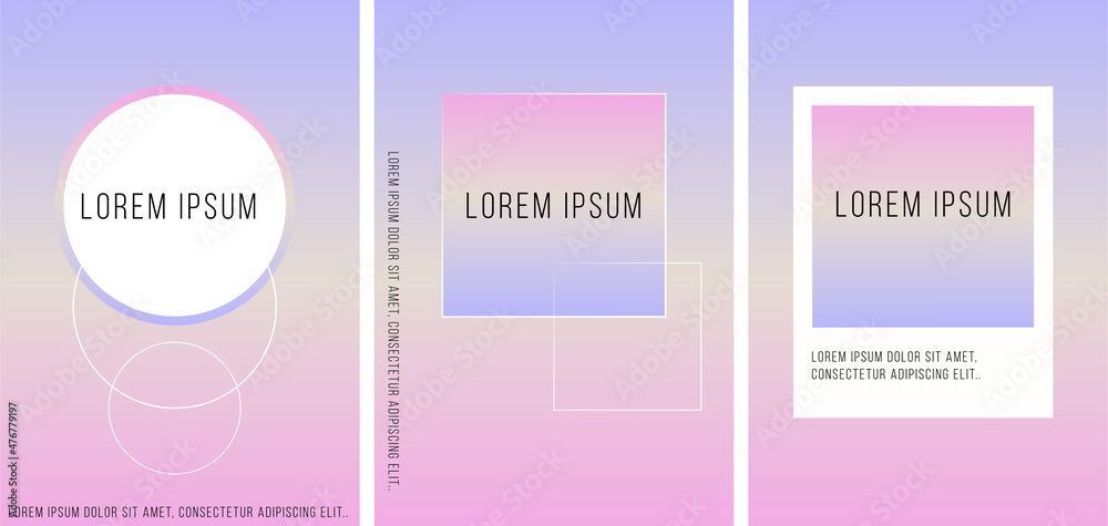 Set of gentle gradient backgrounds for poster, banner, cover, postcard, story