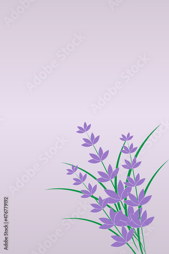 Light background with lavender branch for poster  banner  cover  story