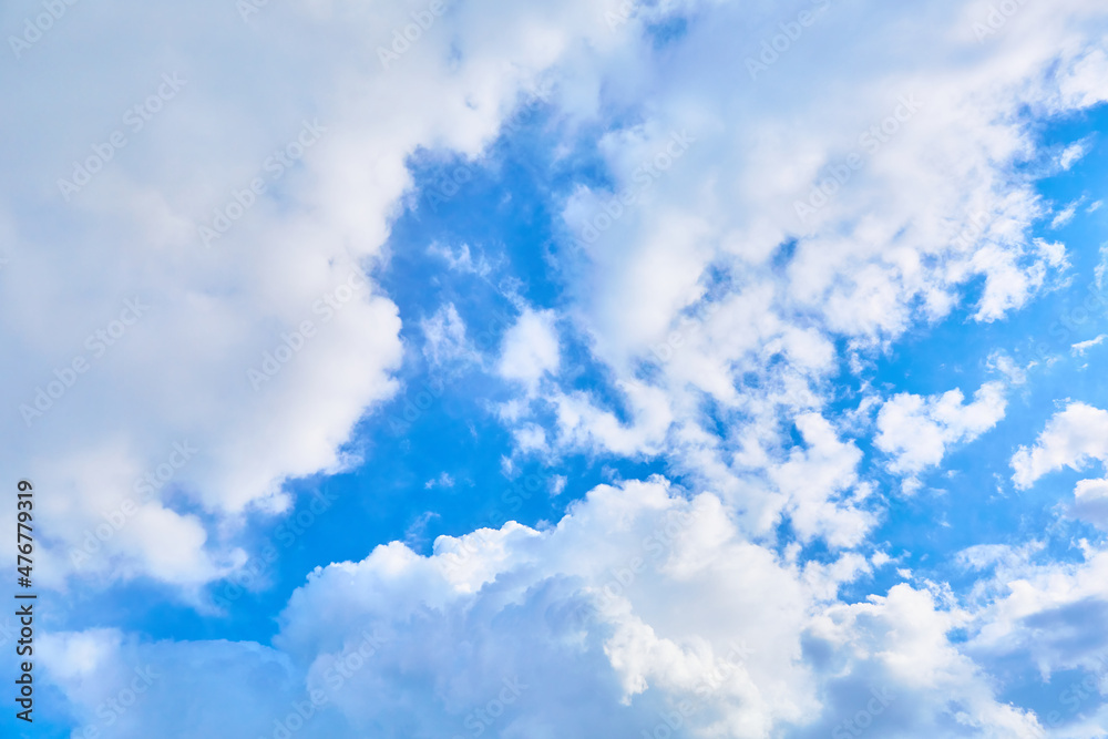 Blue sky with white cumulus clouds. Banner. Background. Nature wallpaper. Sunny weather forecast. Religion concept. Heaven landscape. Outdoor scenic. Bright pattern design. Copy space. Fresh air Blue sky with white cumulus clouds. Banner. Background. Nature wallpaper. Sunny weather forecast. Religion concept. Heaven landscape. Outdoor scenic. Bright pattern design. Copy space. Fresh air