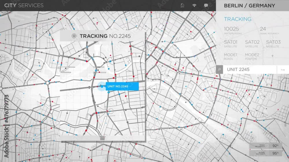 Satellite Tracking Ai Scans City Routes For Target Vehicle. Satellite