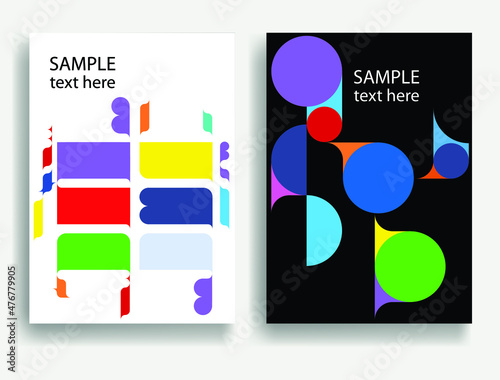 Aesthetic geometric brochures . Bauhaus poster . Modern art .Abstract minimal negative space composition . Contemporary vector  design 