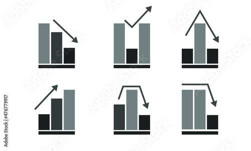Business Graph Icon Set Design Vector