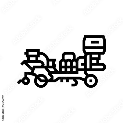 plastic mulch layer farm equipment line icon vector. plastic mulch layer farm equipment sign. isolated contour symbol black illustration © vectorwin