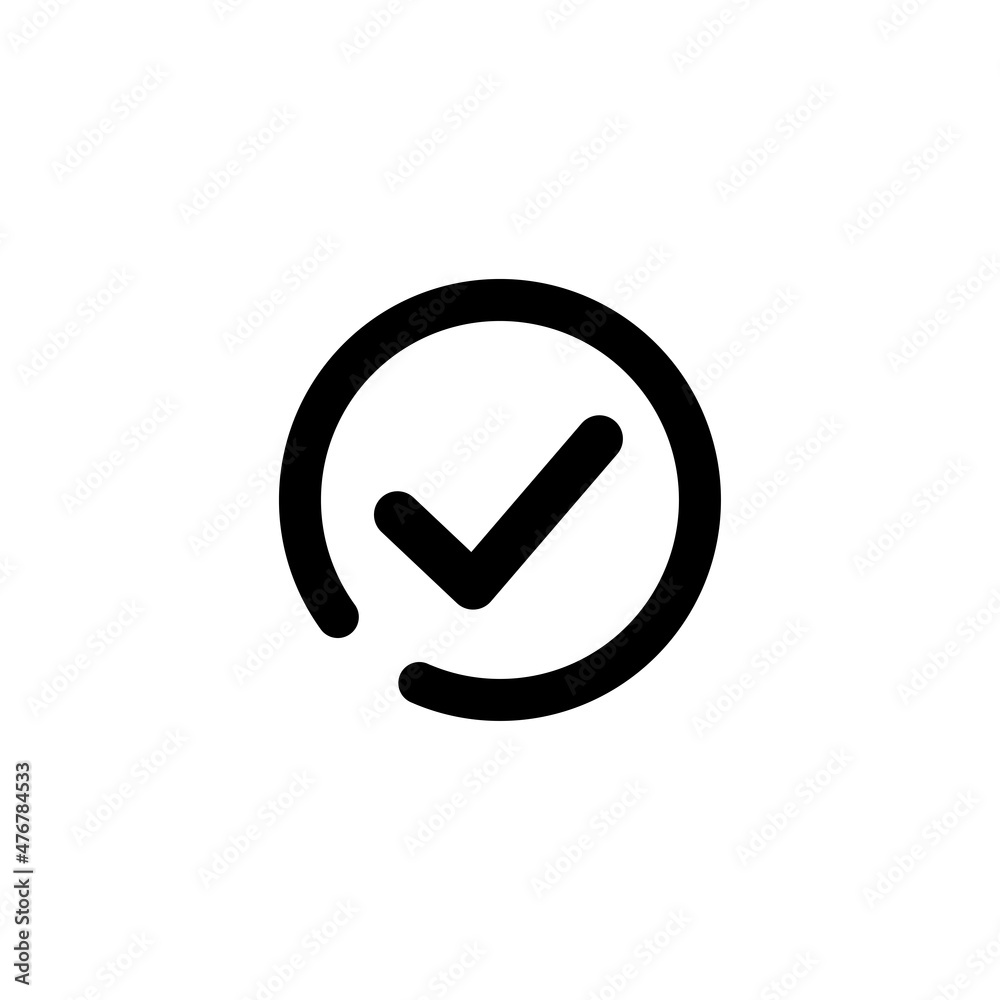 Checkmark sign or button with white background Checkmark sign or button with white background