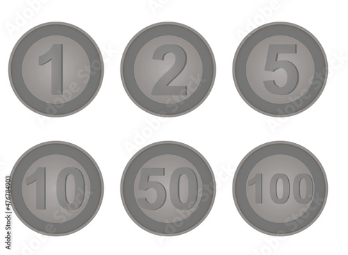 Set of coins. vector illustration