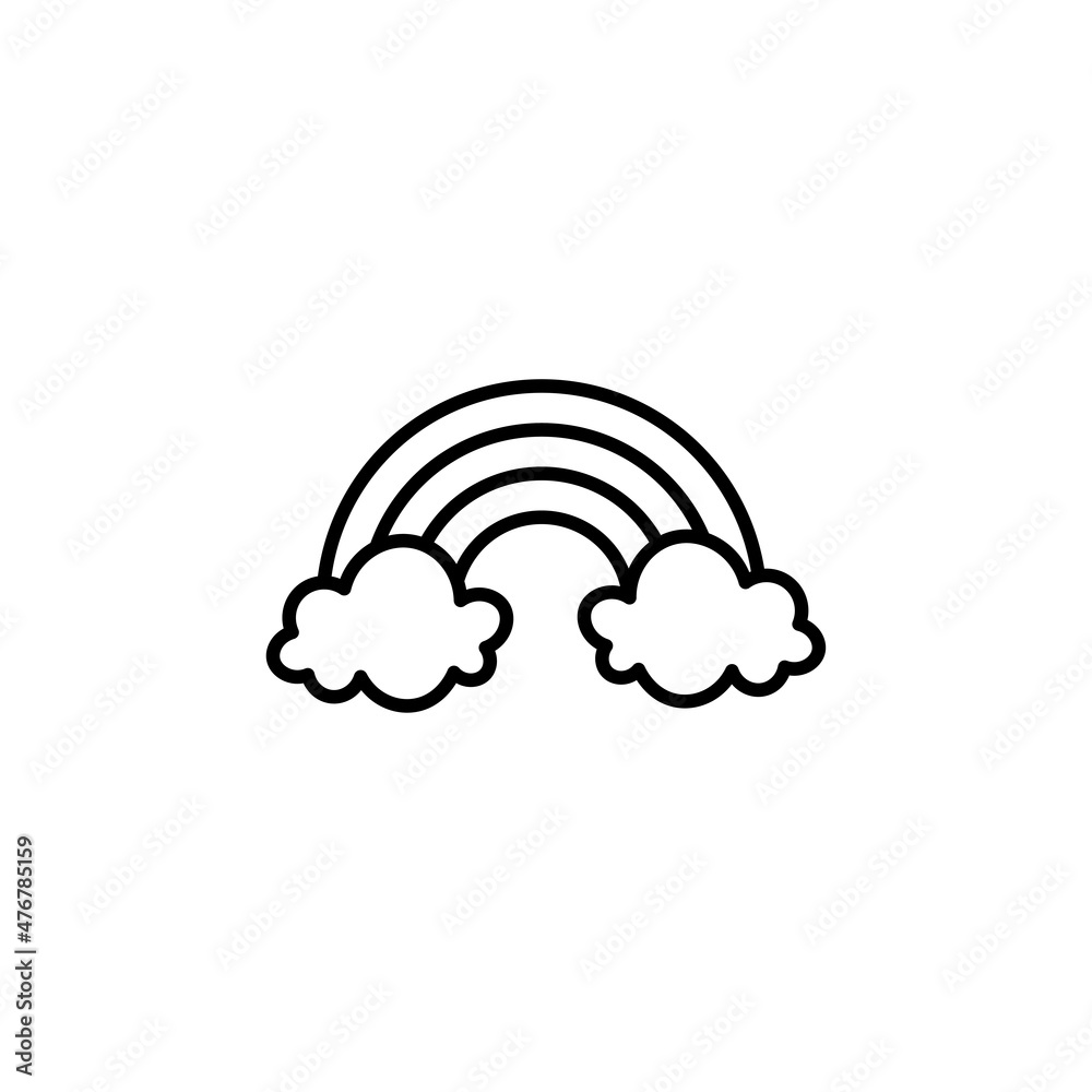 Rainbow and clouds vector with white background Rainbow and clouds vector with white background
