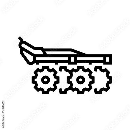 harrow farm equipment line icon vector. harrow farm equipment sign. isolated contour symbol black illustration