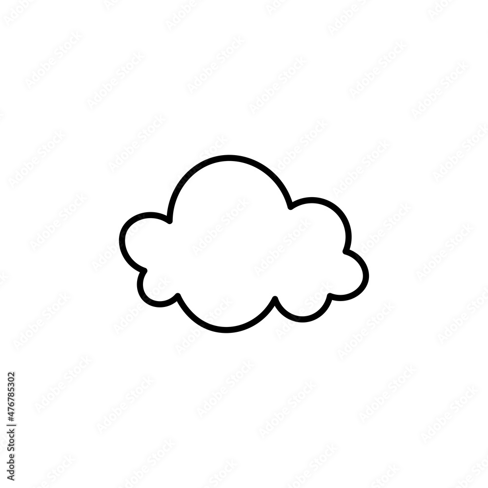 Black cloud vector with white background