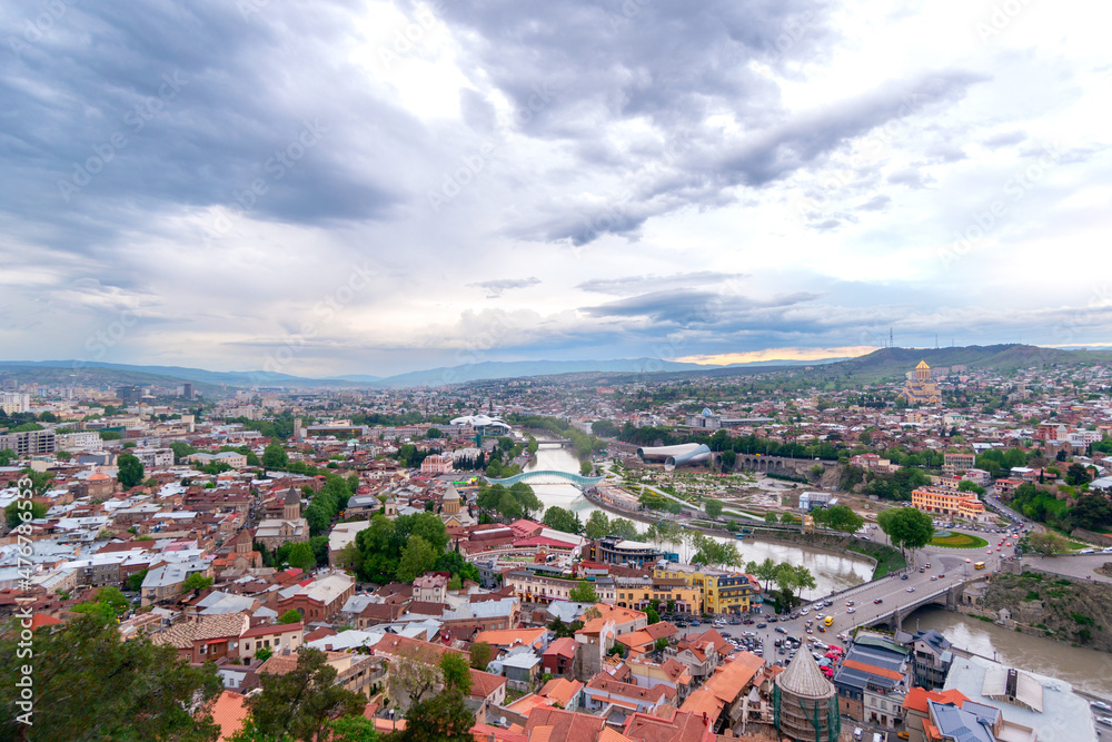 Panorama from above of the city of Tbilisi..