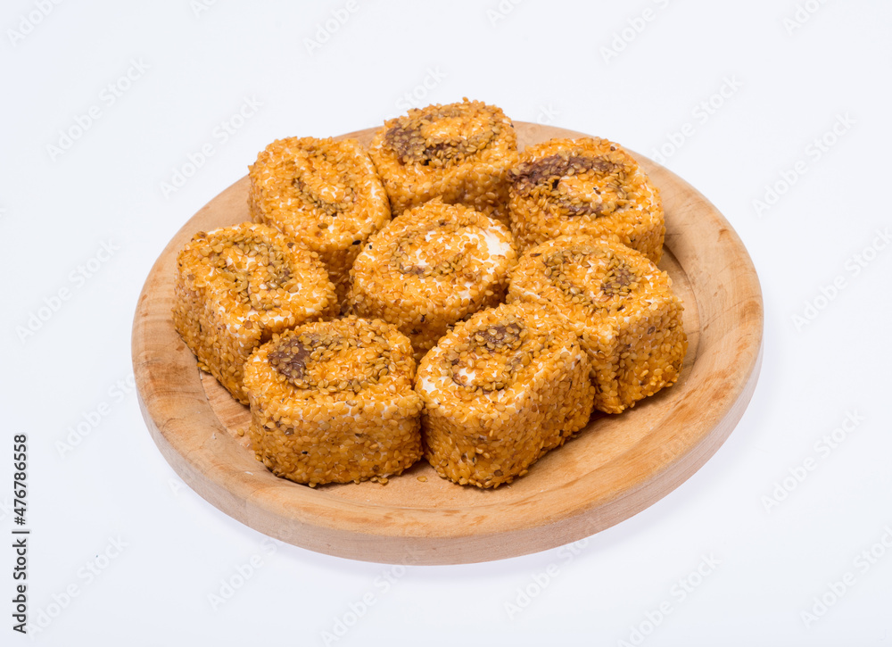 Turkish delight sweets on a wooden stand.. Turkish delight sweets on a wooden stand..