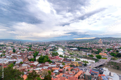 Wallpaper Mural Panorama from above of the city of Tbilisi.. Torontodigital.ca