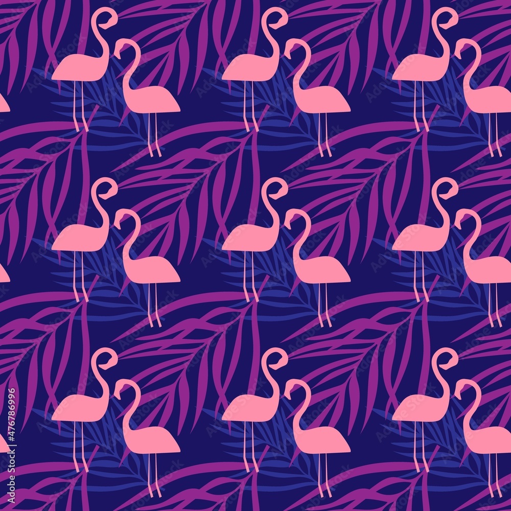 Obraz premium seamless pattern with flamingos