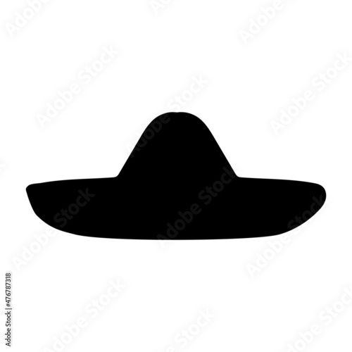 Silhouette mexican Sombrero hat headdress.