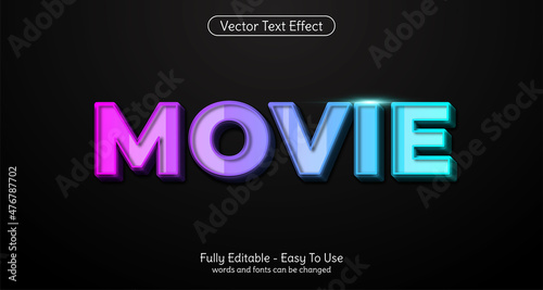 Three dimension text Movie, editable style effect template