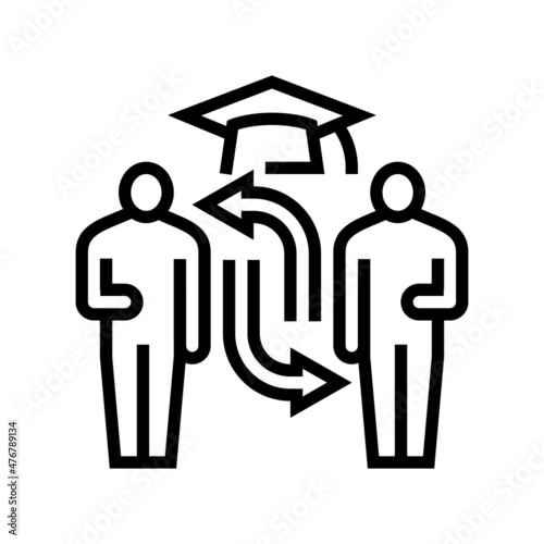 transfer admission line icon vector. transfer admission sign. isolated contour symbol black illustration