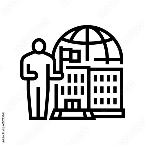 international admission line icon vector. international admission sign. isolated contour symbol black illustration