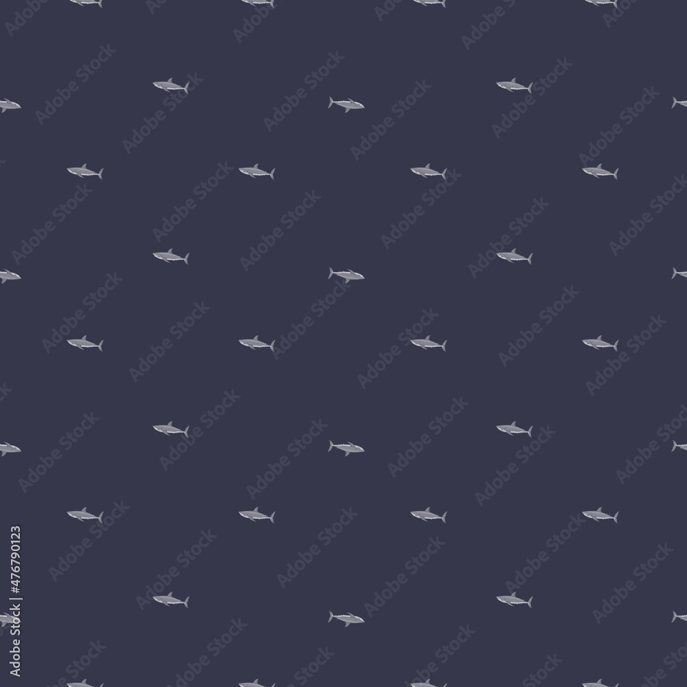 White shark seamless pattern in scandinavian style. Marine animals background. Vector illustration for children funny textile. White shark seamless pattern in scandinavian style. Marine animals background. Vector illustration for children funny textile.