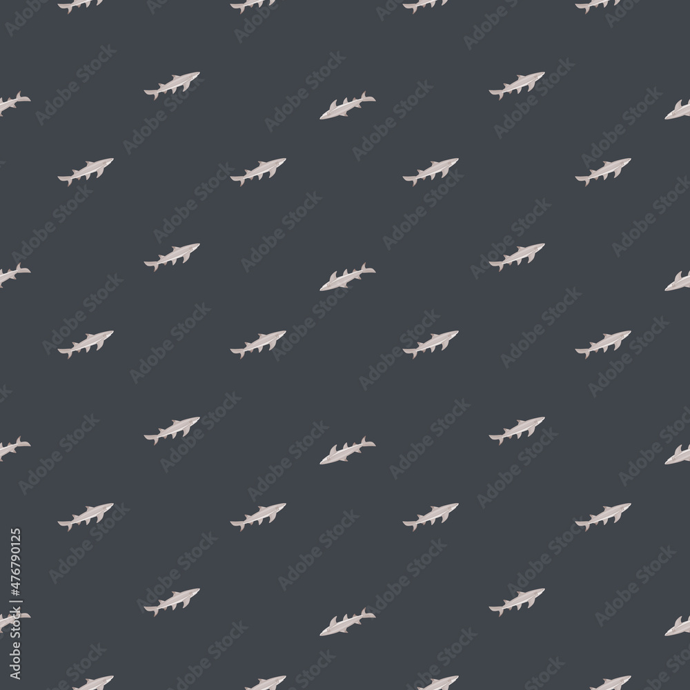 Lemon shark seamless pattern in scandinavian style. Marine animals background. Vector illustration for children funny textile. Lemon shark seamless pattern in scandinavian style. Marine animals background. Vector illustration for children funny textile.