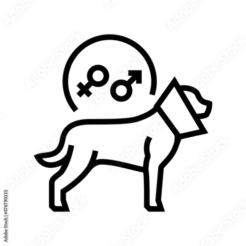 spaying and neutering pet line icon vector. spaying and neutering pet sign. isolated contour symbol black illustration
