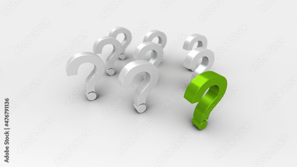 3D illustrations green and white question mark group for business corporate and advertising 3D illustrations green and white question mark group for business corporate and advertising